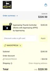 MagicPro24 coupon verification screenshot