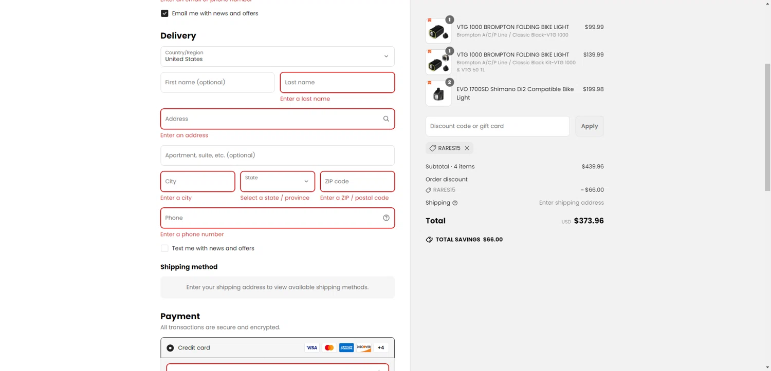 Magicshine US promo code screenshot showing code RARES15 applied at Magicshine US checkout page. Uploaded by SimplyCodes community member MoneySeeker4319 on Jun 21, 2025