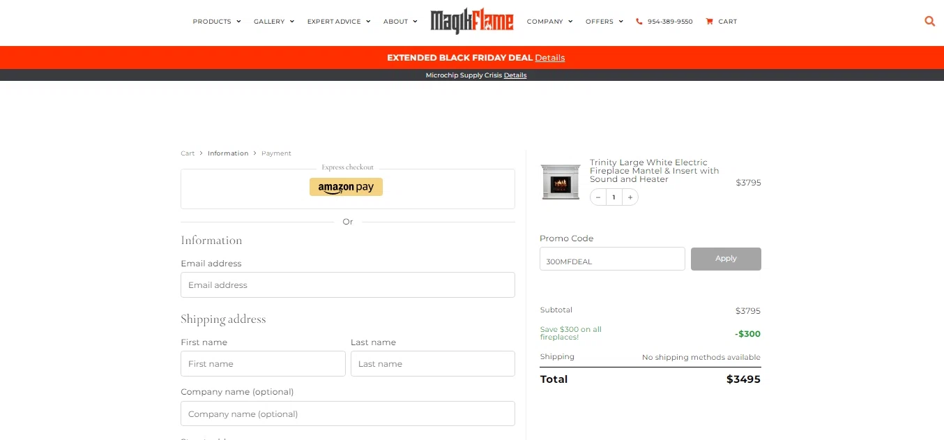 Magikflame checkout page showing Magikflame coupon code box | Screenshot taken by SimplyCodes community member on Dec 18, 2022