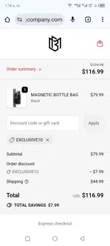 Magnetic Bag Company coupon verification screenshot