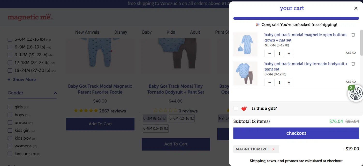 Magnetic Me discount code screenshot showing code MAGNETICME20 applied at Magnetic Me checkout page. Uploaded by SimplyCodes community member Diegodelavega on Jun 18, 2025