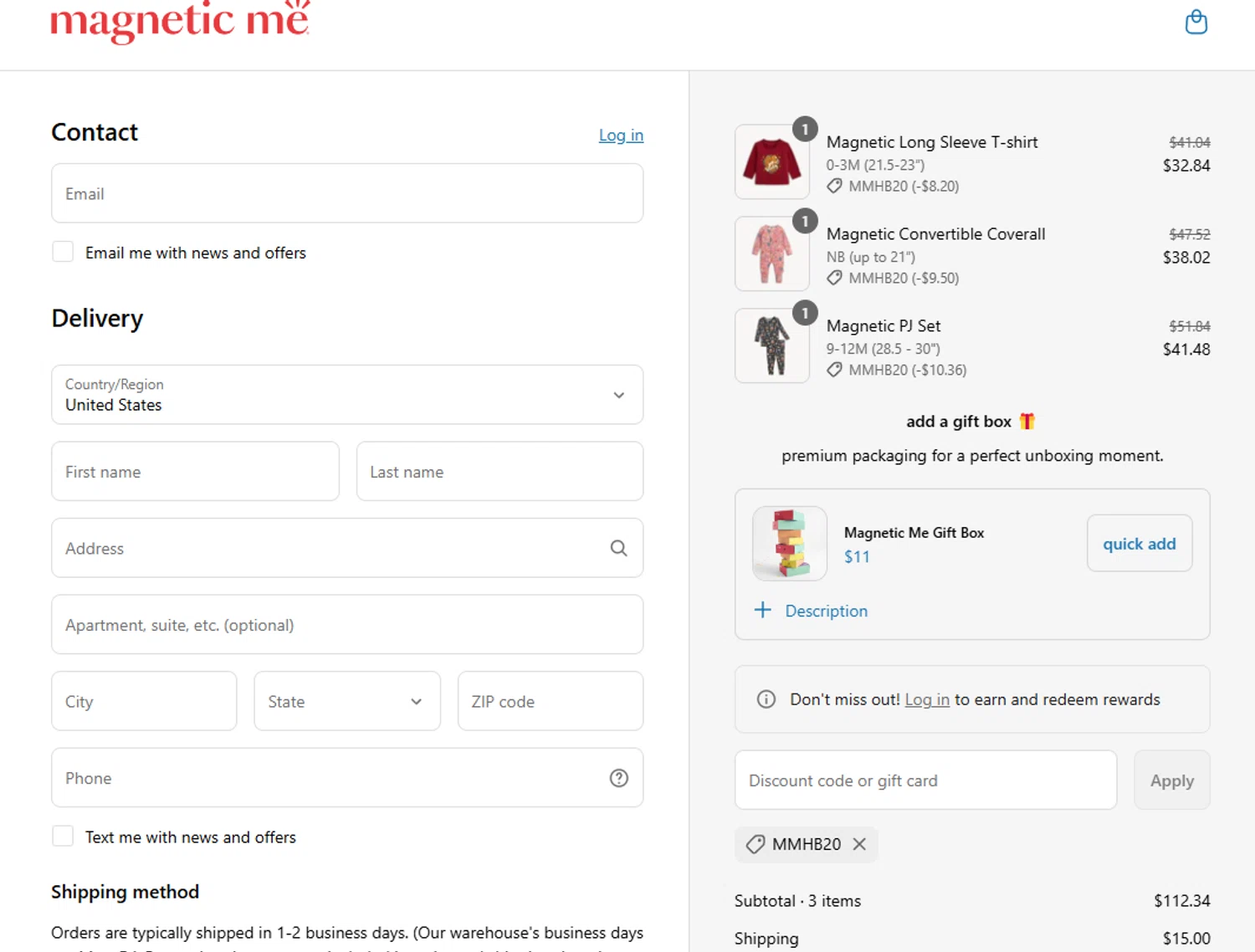 Magnetic Me discount code screenshot showing code MMHB20 applied at Magnetic Me checkout page. Uploaded by SimplyCodes community member jesspea on Aug 5, 2025
