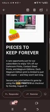 Magnum Photos coupon verification screenshot