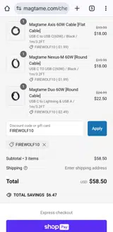 FIREWOLF10 coupon verification screenshot
