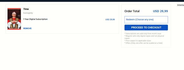 Magzter checkout page showing Magzter coupon code box | Screenshot taken by SimplyCodes community member on May 23, 2025
