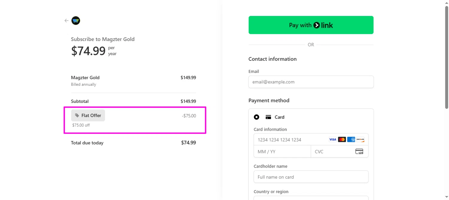 Magzter promo code screenshot showing code CJNMGDEAL applied at Magzter checkout page. Uploaded by SimplyCodes community member mrdarcy on Jan 12, 2026