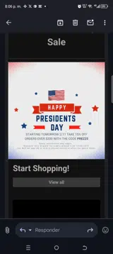 Prez25 coupon verification screenshot