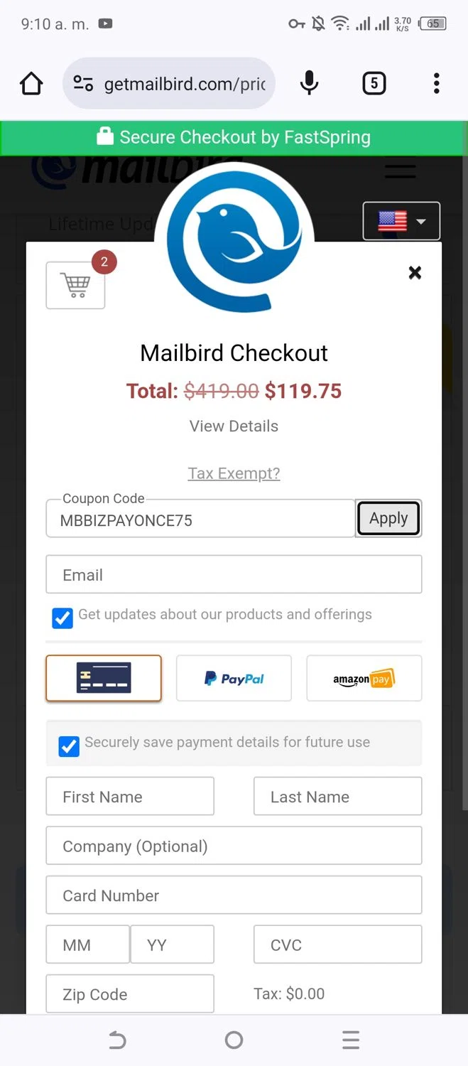 where to use Maxi promo code box