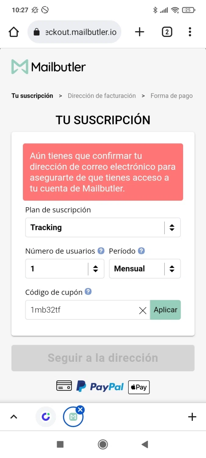 where to use Mailstrom promo code box