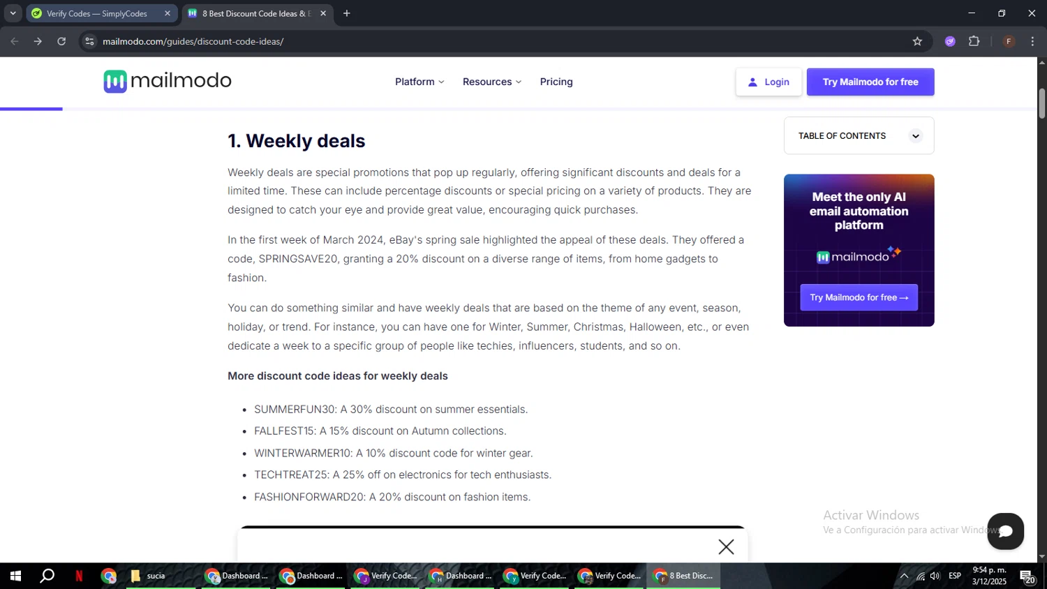 Mailmodo promo code screenshot showing code FALLFEST15 applied at Mailmodo checkout page. Uploaded by SimplyCodes community member ExtraordinaryHunter3076 on Dec 4, 2025
