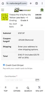 FUNGOLF coupon verification screenshot