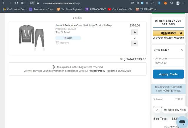 Mainline Menswear checkout page showing Mainline Menswear discount code box | Screenshot taken by SimplyCodes community member on Mar 7, 2023
