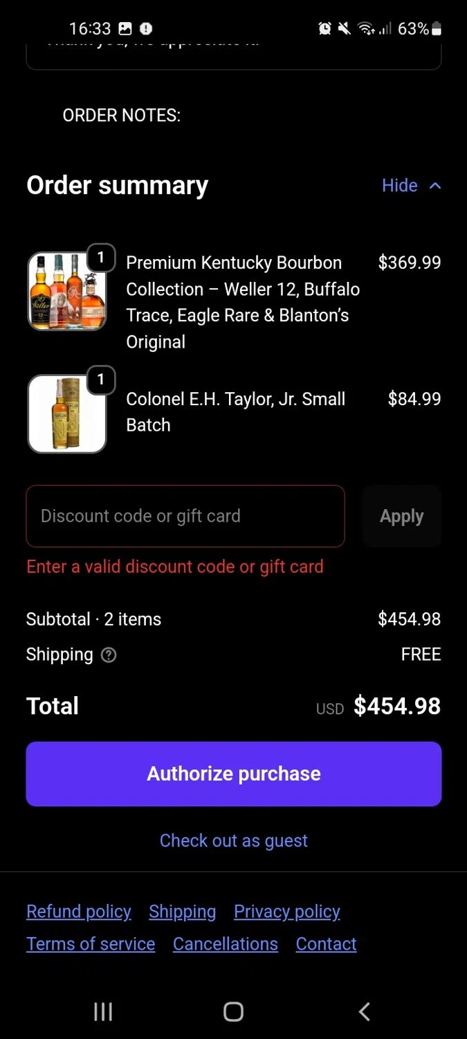 Main Street Liquor discount code screenshot showing code BF50 applied at Main Street Liquor checkout page. Uploaded by SimplyCodes community member Sukuna_ on Nov 30, 2025