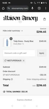 NEETUPERSAUD coupon verification screenshot