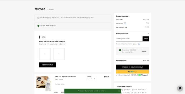 Maison Margiela Fragrances checkout page showing Maison Margiela Fragrances promo code box | Screenshot taken by SimplyCodes community member on Apr 29, 2025