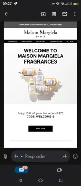 Welcome15 coupon verification screenshot