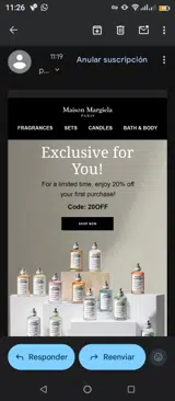 20off coupon verification screenshot