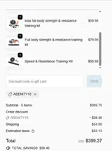 ABENITY15 coupon verification screenshot