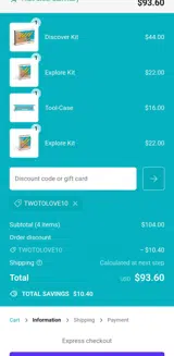 Makedo coupon verification screenshot