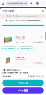 Makedo coupon verification screenshot