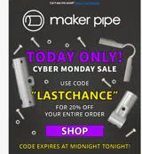 Maker Pipe coupon verification screenshot
