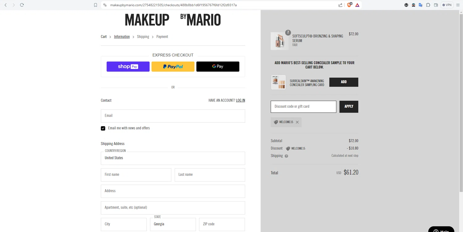 MAKEUP BY MARIO Promo Codes 15 Off July 2024