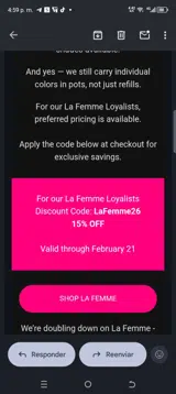 MakeupMania coupon verification screenshot