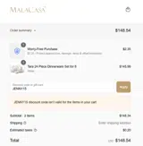 JENNY15 coupon verification screenshot