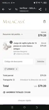 Lydia12 coupon verification screenshot
