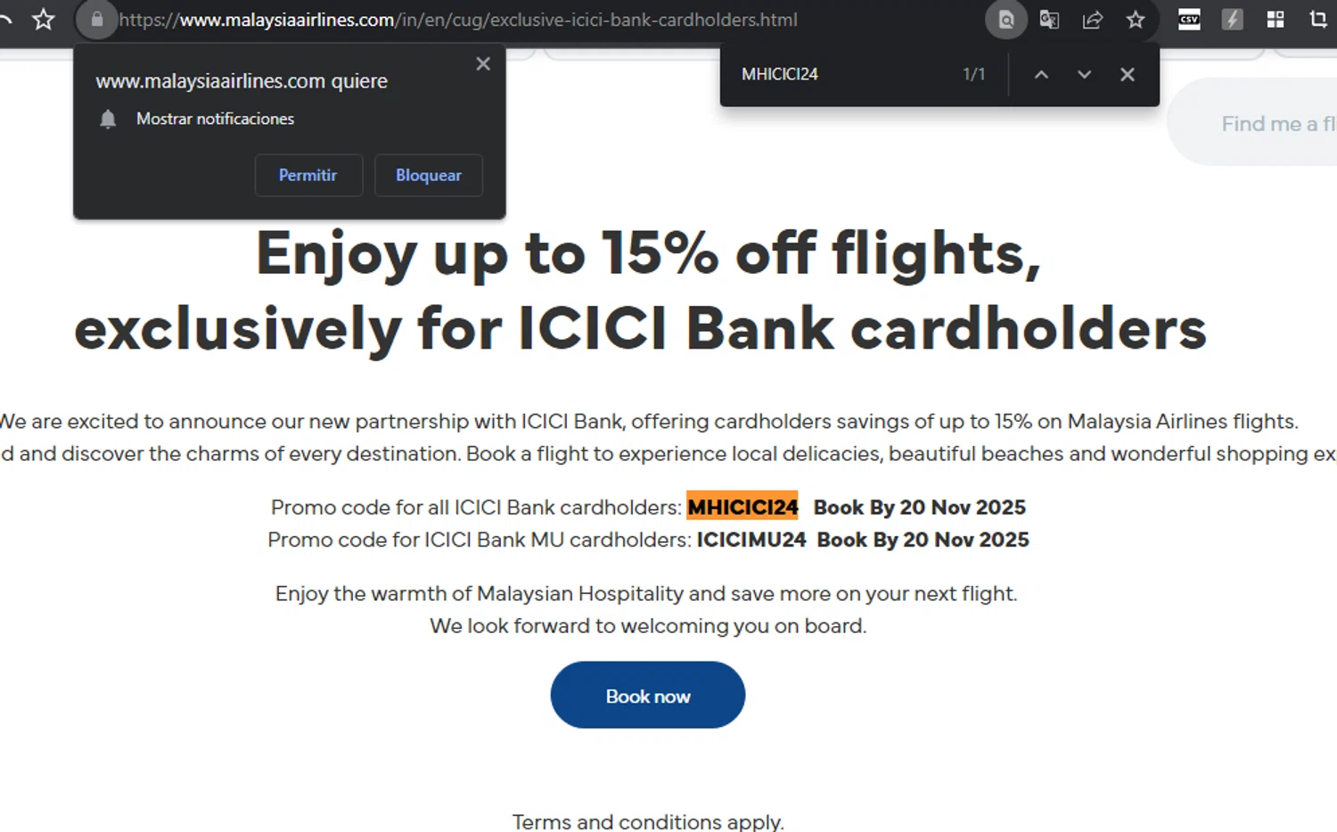 Malaysia Airlines promo code screenshot showing code MHICICI24 applied at Malaysia Airlines checkout page. Uploaded by SimplyCodes community member LALOCOMOTORA10 on Jul 21, 2025