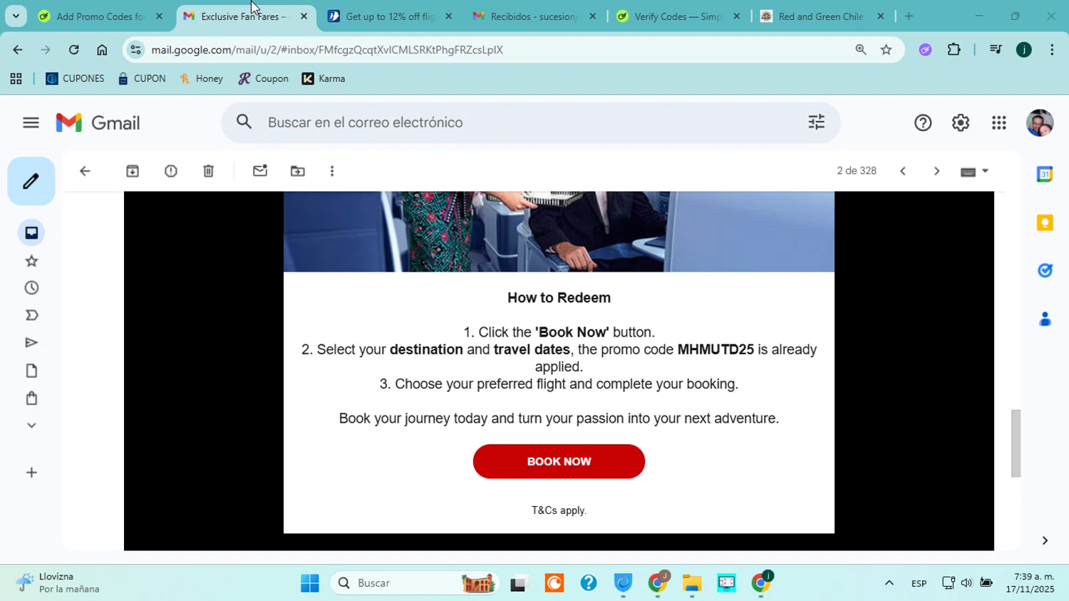 Malaysia Airlines promo code screenshot showing code MHMUTD25 applied at Malaysia Airlines checkout page. Uploaded by SimplyCodes community member jorgejavierherrera on Nov 17, 2025