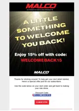 WELCOMEBACK15 coupon verification screenshot