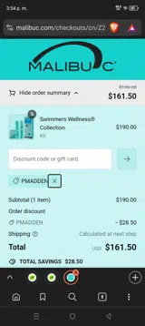 PMADDEN coupon verification screenshot
