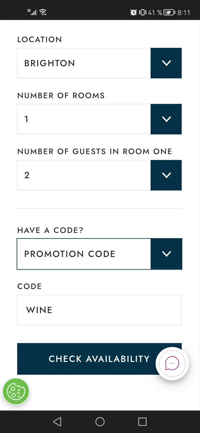 Malmaison checkout page showing Malmaison discount code box | Screenshot taken by SimplyCodes community member on Jan 8, 2024