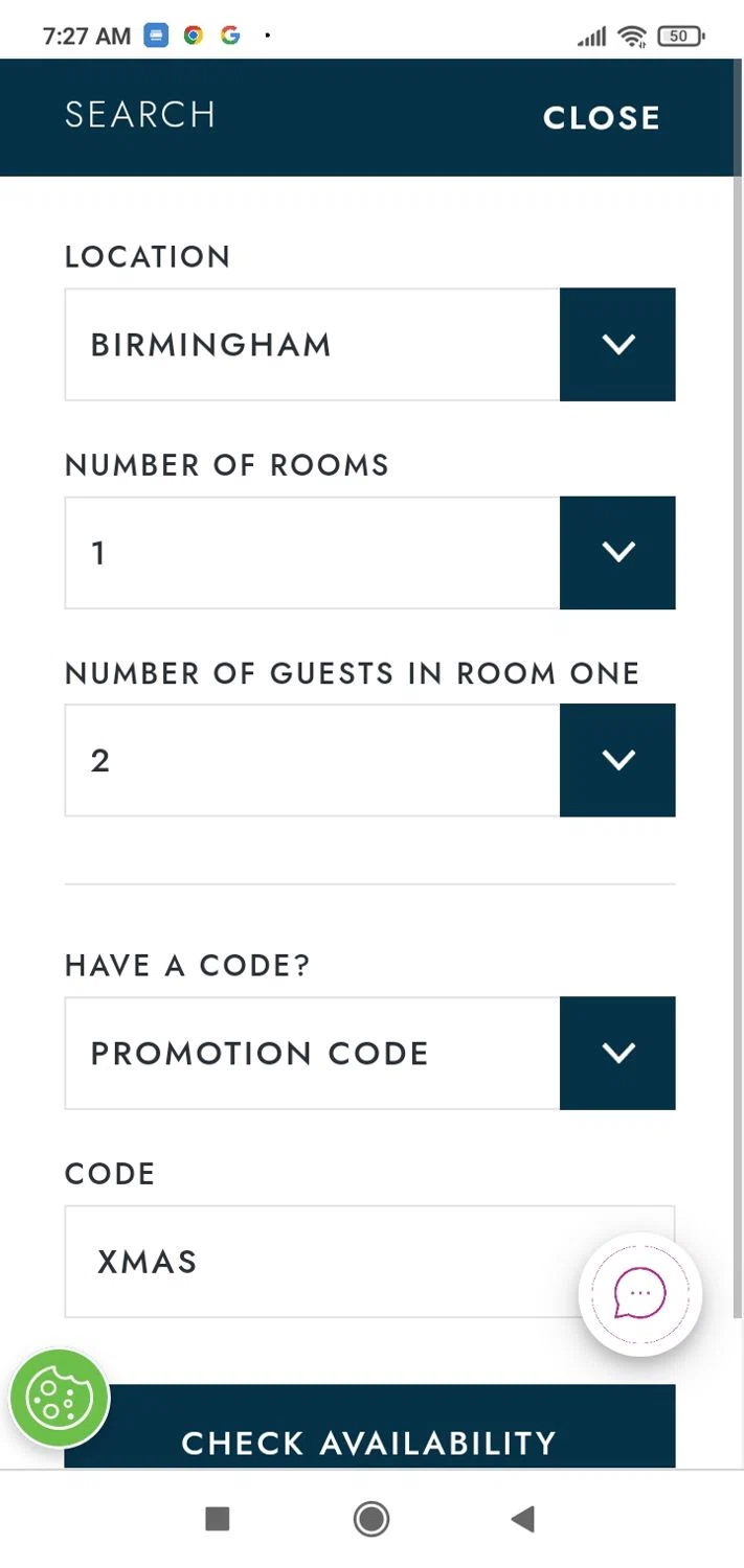 Malmaison checkout page showing Malmaison discount code box | Screenshot taken by SimplyCodes community member on Jan 21, 2024