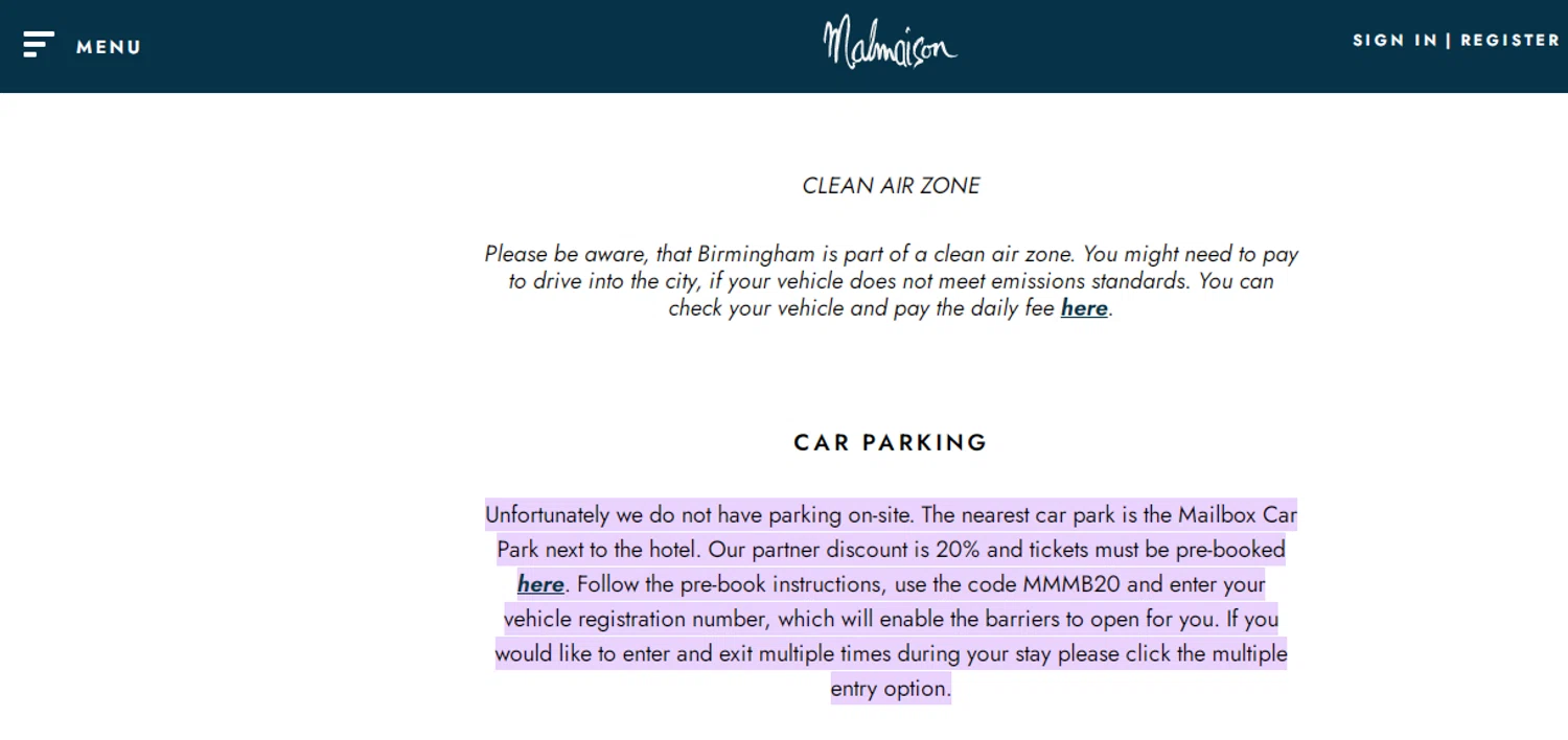 Malmaison discount code screenshot showing code MMMB20 applied at Malmaison checkout page. Uploaded by SimplyCodes community member Alofoke on Nov 25, 2025