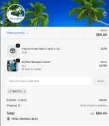 BACK10 coupon verification screenshot