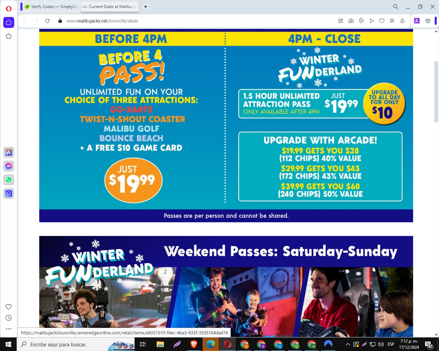 Malibu Jack’s checkout page showing Malibu Jack’s coupon code box | Screenshot taken by SimplyCodes community member on Dec 17, 2024