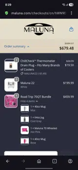 Maluna coupon verification screenshot