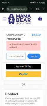 STUFF4DORMS20 coupon verification screenshot