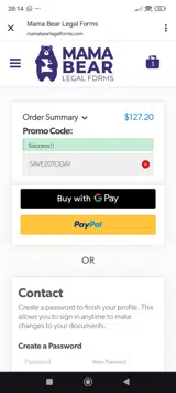 SAVE20TODAY coupon verification screenshot