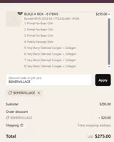 BEHERVILLAGE coupon verification screenshot