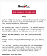 Mama Sezz coupon verification screenshot
