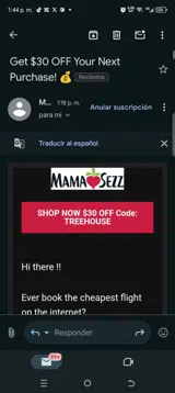 Mama Sezz coupon verification screenshot