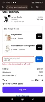 MAMAZING coupon verification screenshot