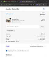 MambeBlankets.com coupon verification screenshot