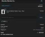 MambeBlankets.com coupon verification screenshot