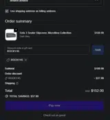 ROCKY45 coupon verification screenshot