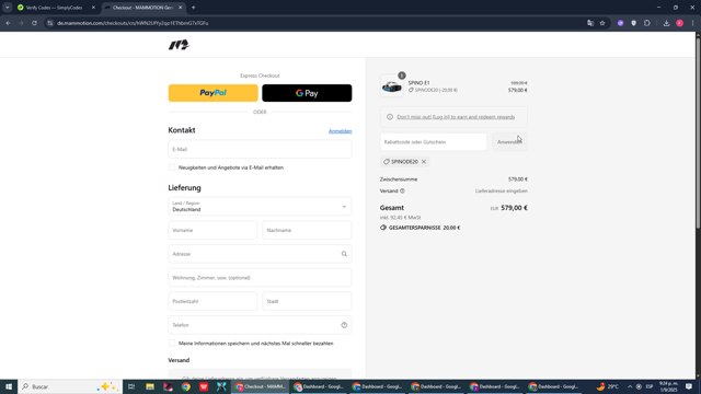 Mammotion checkout page showing Mammotion discount code box | Screenshot taken by SimplyCodes community member on Sep 2, 2025