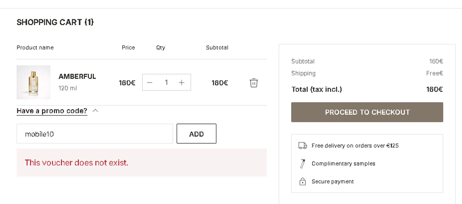 Mancera promo code screenshot showing code mobile10 applied at Mancera checkout page. Uploaded by SimplyCodes community member ThriftyWarden2534 on Nov 13, 2025